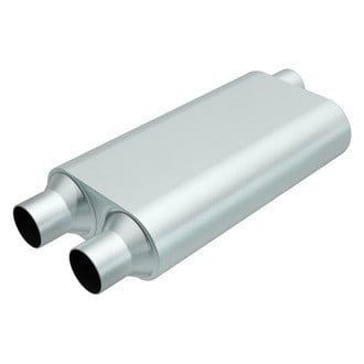 MagnaFlow® - Aluminized Steel Oval Gray Exhaust Muffler (2.5" Dual ID, 2.5" Offset OD, 17" Length)