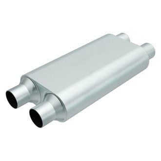 MagnaFlow® - Aluminized Steel Oval Gray Exhaust Muffler (2.25" Dual ID, 2.25" Dual OD, 17" Length)