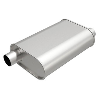 MagnaFlow® - Aluminized Steel Oval Gray Exhaust Muffler (2.5" Offset ID, 2.5" Offset OD, 14" Length)