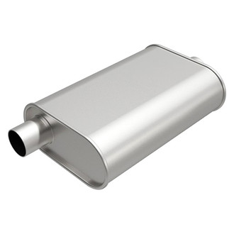 MagnaFlow® - Aluminized Steel Oval Gray Exhaust Muffler (2.25" Offset ID, 2.25" Center OD, 14" Length)