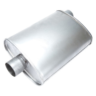 MagnaFlow® - Aluminized Steel Oval Gray Exhaust Muffler (2.5" Offset ID, 2.5" Center OD, 14" Length)