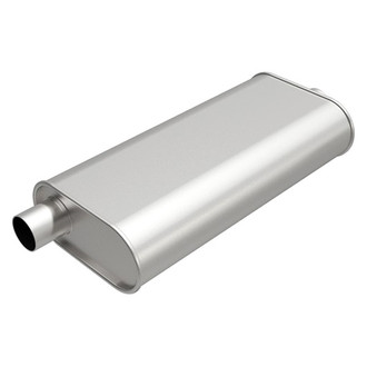 MagnaFlow® - Aluminized Steel Oval Gray Exhaust Muffler (2.25" Offset ID, 2.25" Center OD, 20" Length)