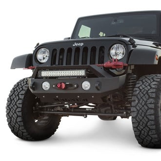 Magnum RT® - Magnum™ Stubby Black Front Winch HD Bumper with RT-Series Light Bar Mount