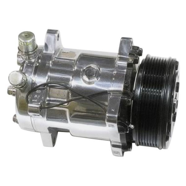 March Performance® - Sanden 508 Style Polished A/C Compressor with Serpentine Pulley