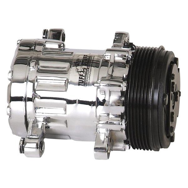March Performance® - Sanden 7176 Style Chrome A/C Compressor with Serpentine Pulley