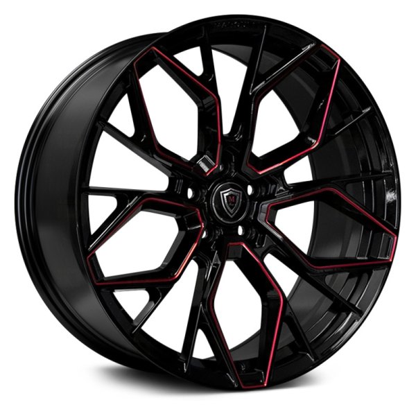 MARQUEE LUXURY® - M1004 Gloss Black with Red Milled Accents