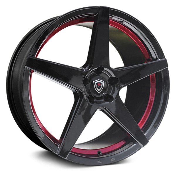 MARQUEE LUXURY® M1001 Wheels - Gloss Black with Red Inner Rims