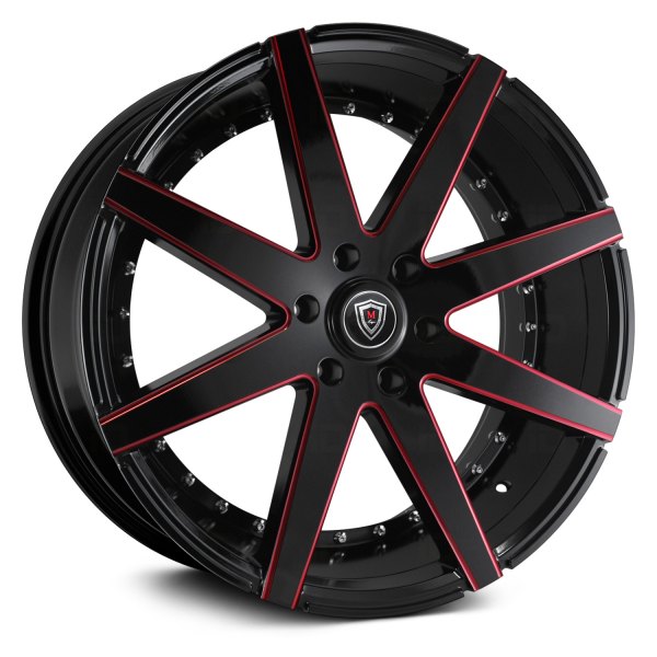 MARQUEE LUXURY® - M3226B Gloss Black with Red Milled Accents