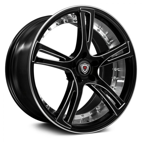 MARQUEE LUXURY® - M3247 Gloss Black with Milled Face and Machined Inner