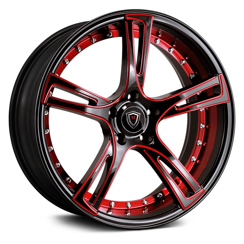 MARQUEE LUXURY® M3247 Wheels - Gloss Black with Red Milled