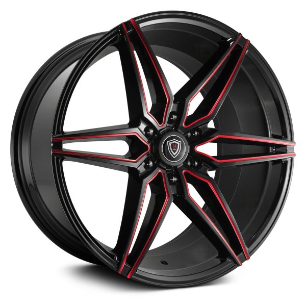 MARQUEE LUXURY® M3259A Wheels - Black with Red Milled Accents Rims