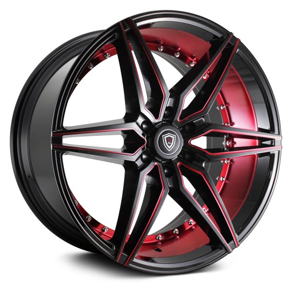 MARQUEE LUXURY® - M3259B Black with Red Milled Face and Inner Lip