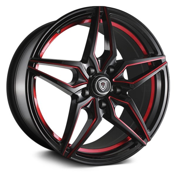 MARQUEE LUXURY® - M3259 17"-18" Gloss Black with Red Milled