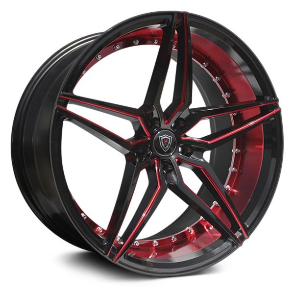 MARQUEE LUXURY® - M3259 Gloss Black with Red Milled Inner Lip