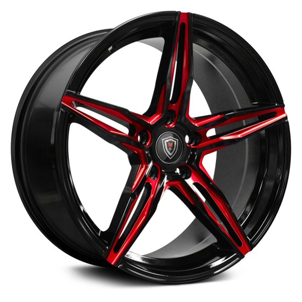 MARQUEE LUXURY® M8888 Wheels - Black with Red Milled Accents Rims