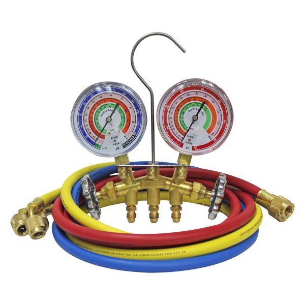 Mastercool® - Brass R-410A, R-22, R-404A 2-Way Manifold Gauge Set with 60" Standard Hoses