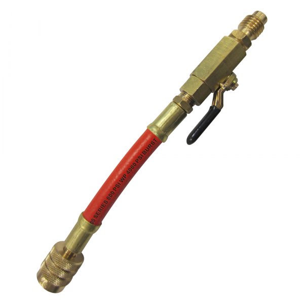 Mastercool® - 96" Red R-134a Straight Hose with Manual Shut-Off Valve