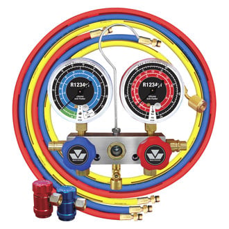 Mastercool® - R-1234yf Manifold Gauge Set with 72" Nylon Barrier Hoses and Piston Valves