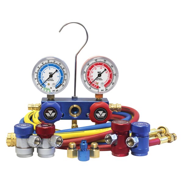 Mastercool® - Aluminum R-1234yf, R-134a Manifold Gauge Set with 60" Standard Hoses and Manual Couplers