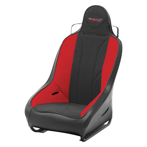 MasterCraft Safety® - ProSeat™ Premium Suspension Race Seat, Black with Black Fabric Center and Red Side Panels