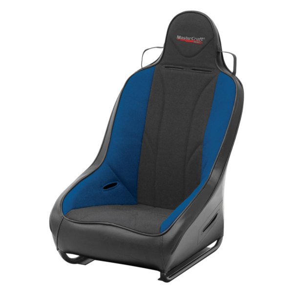 MasterCraft Safety® - ProSeat™ Premium Suspension Race Seat, Black with Black Fabric Center and Blue Side Panels