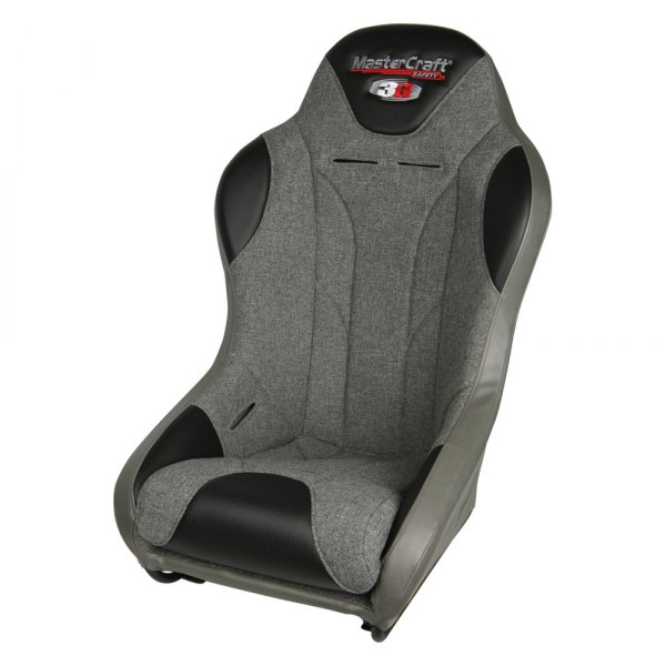 MasterCraft Safety® - 3G™ Premium Suspension Race Seat, Smoke Gray with Heater Gray Fabric Center and Side Panels, Smoke Band