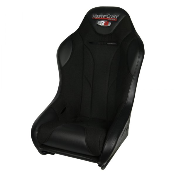 MasterCraft Safety® - 3G™ Premium Suspension Race Seat, Black with Black Fabric Center and Side Panels, Black Band