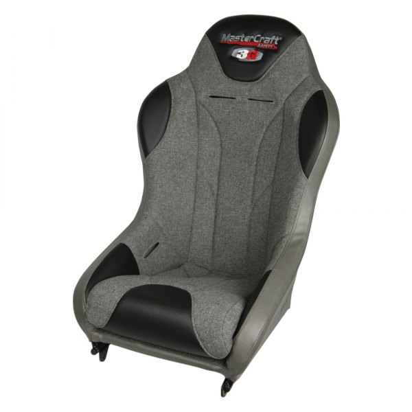 MasterCraft Safety® - 3G-4™ Premium Suspension Race Seat, Smoke Gray with Heater Gray Fabric Center and Side Panels, Smoke Band