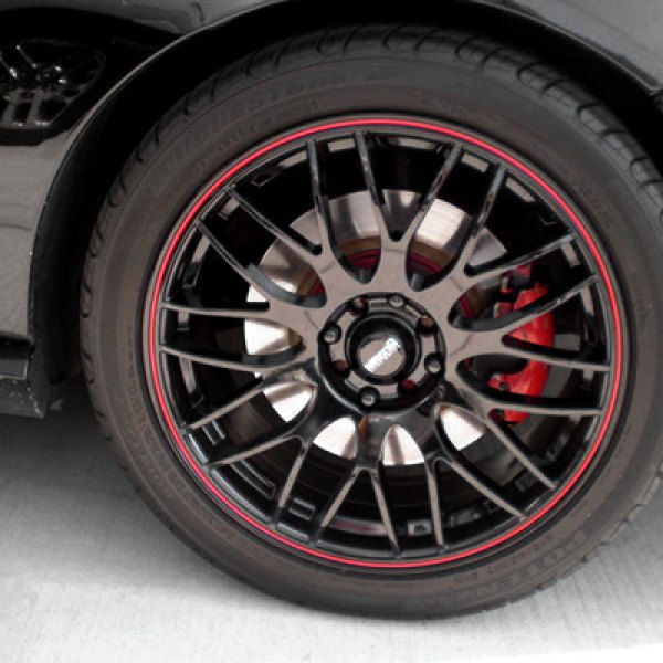 MAXXIM® - MAZE Black with Red Stripe on Mini Cooper - Close-Up