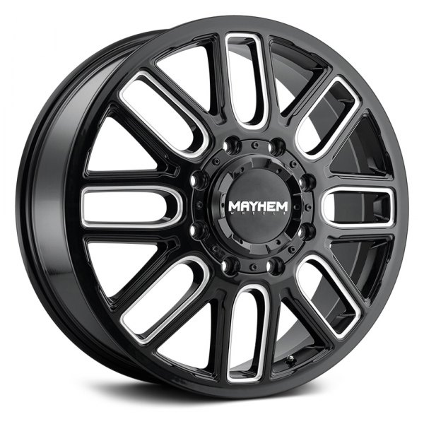 MAYHEM® - 8107 COGENT DUALLY Front Gloss Black with Milled Spokes