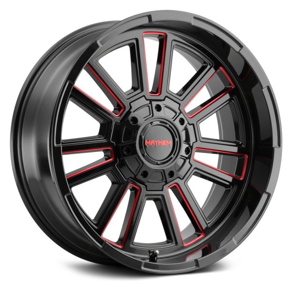 MAYHEM® - 8115 APOLLO Gloss Black with Prism Red Milled Spokes