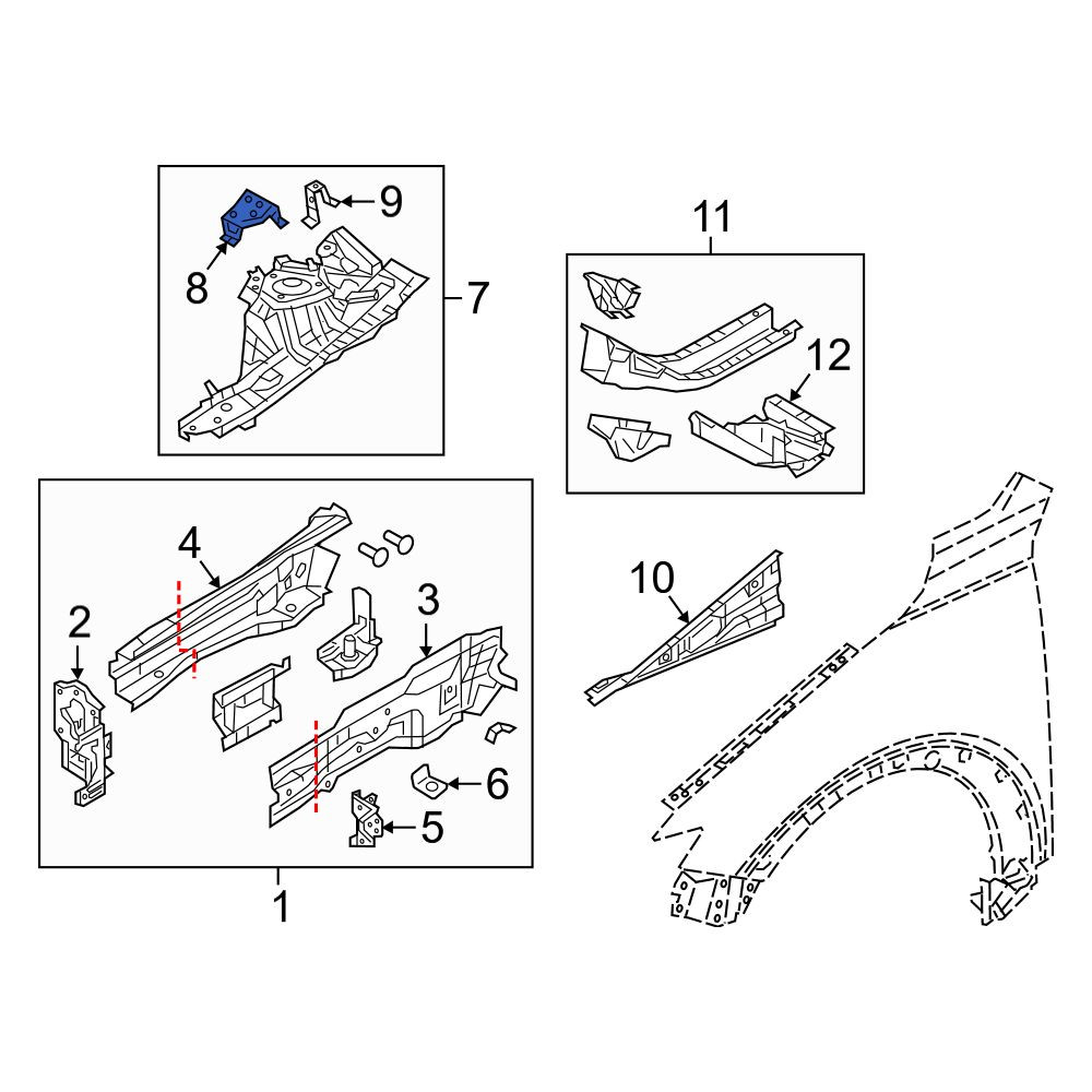 Mazda OE D1ZE521R0A - Right Fender Bracket