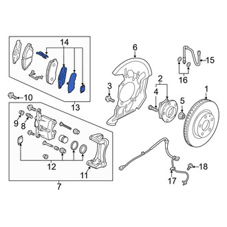 Mazda OE - Front Disc Brake Hardware Kit