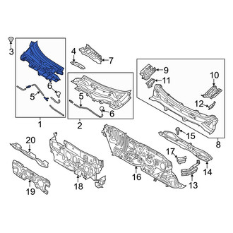 Mazda OE - Front Right Cowl Grille Panel