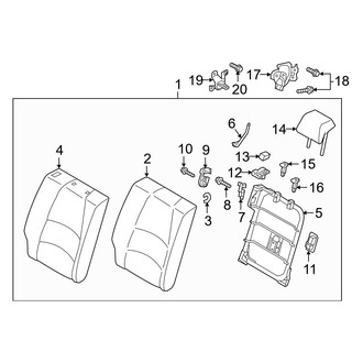 Mazda OE - Seats & Tracks - Second Row Seats (Seat Back, Passenger Side)
