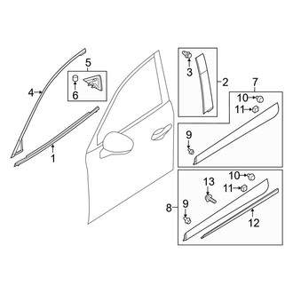 Mazda OE - Front Door - Exterior Trim
