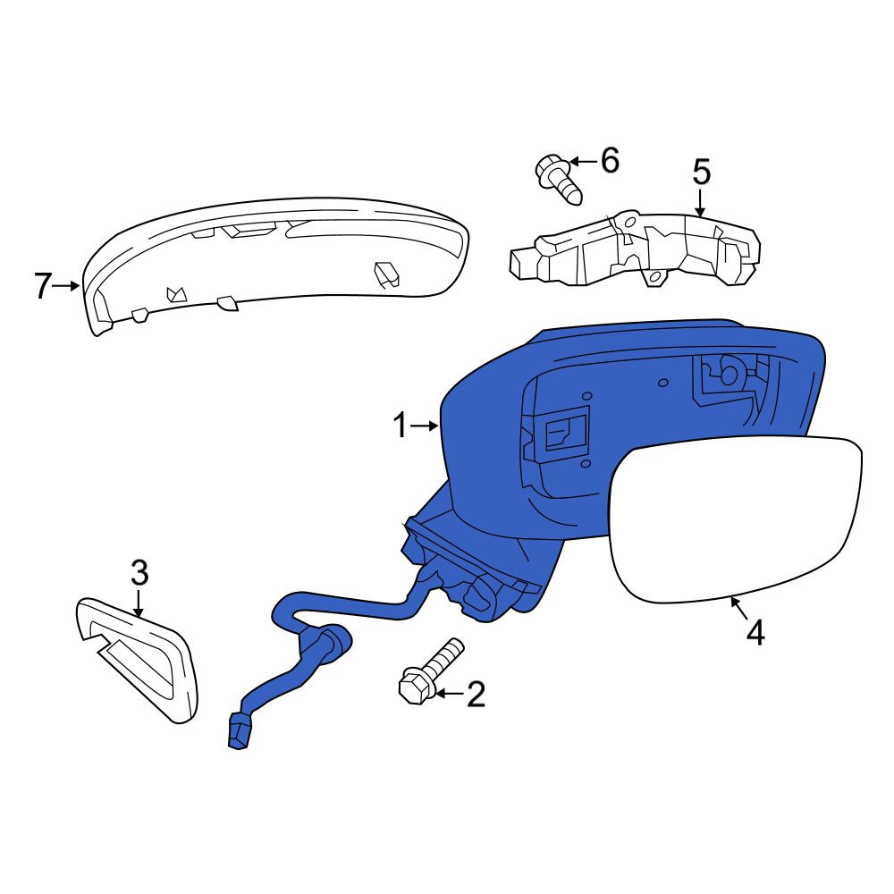 Mazda OE DBY169181 - Front Left Door Mirror
