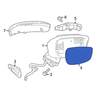 Mazda OE - Front Right Door Mirror Glass