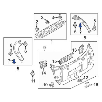 Mazda OE - Upper Liftgate Reveal Molding Clip