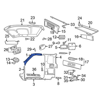 Mazda OE - Left Body A-Pillar Trim Panel