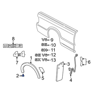 Mazda OE - Wheel Arch Molding Clip