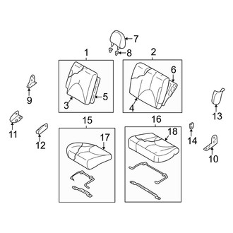 Mazda OE - Seats & Tracks - Rear Seat Components (60/40 Bench), (LX)