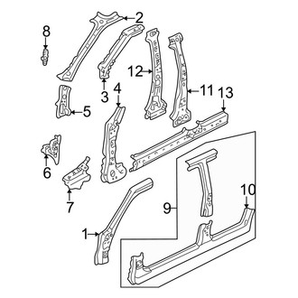 Mazda OE - Pillars, Rocker & Floor - Center Pillar & Rocker