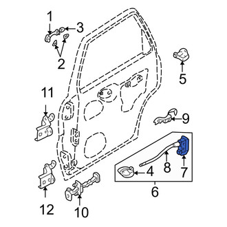 Mazda OE - Rear Right Door Latch Assembly