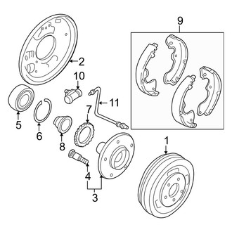 Mazda OE - Rear Suspension - Brake Components (4WD)