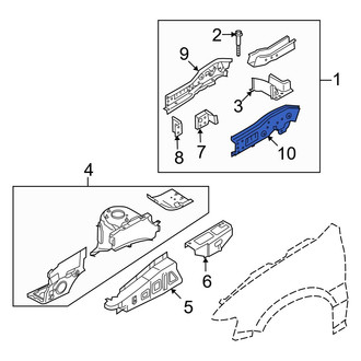 Mazda OE - Front Right Inner Frame Side Member