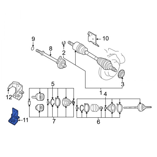 CV Axle Shaft Carrier Bearing Bracket