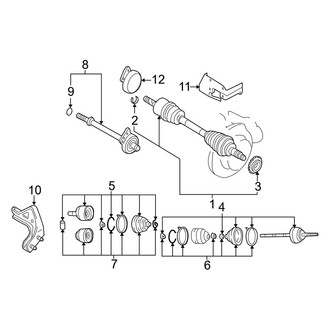 Mazda OE - Front Suspension - Drive Axles (3.0L)