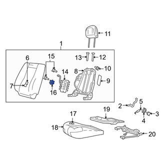 Mazda OE - Front Left Outer Seat Lumbar Adjustment Knob