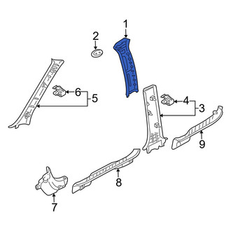 Mazda OE - Right Upper Door Pillar Post Trim Set